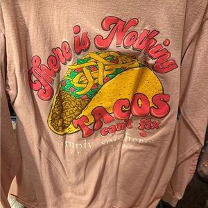 Simply Southern Pink Long Sleeve Tee - Tacos Design